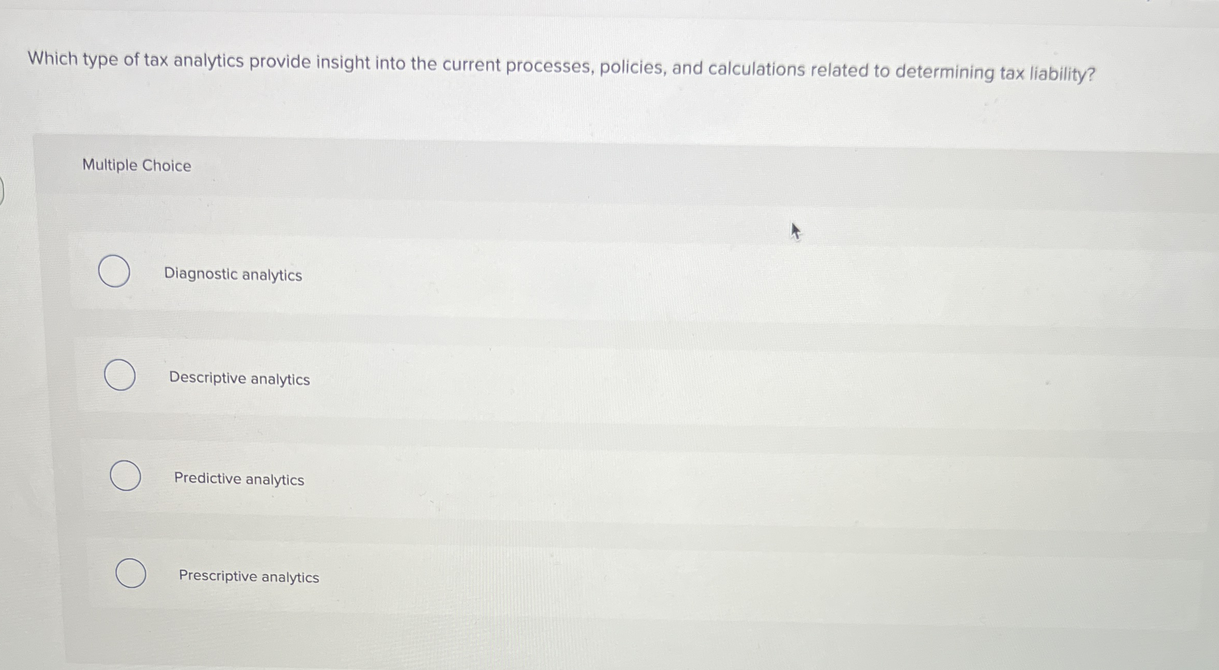 Which type of tax analytics provide insight into