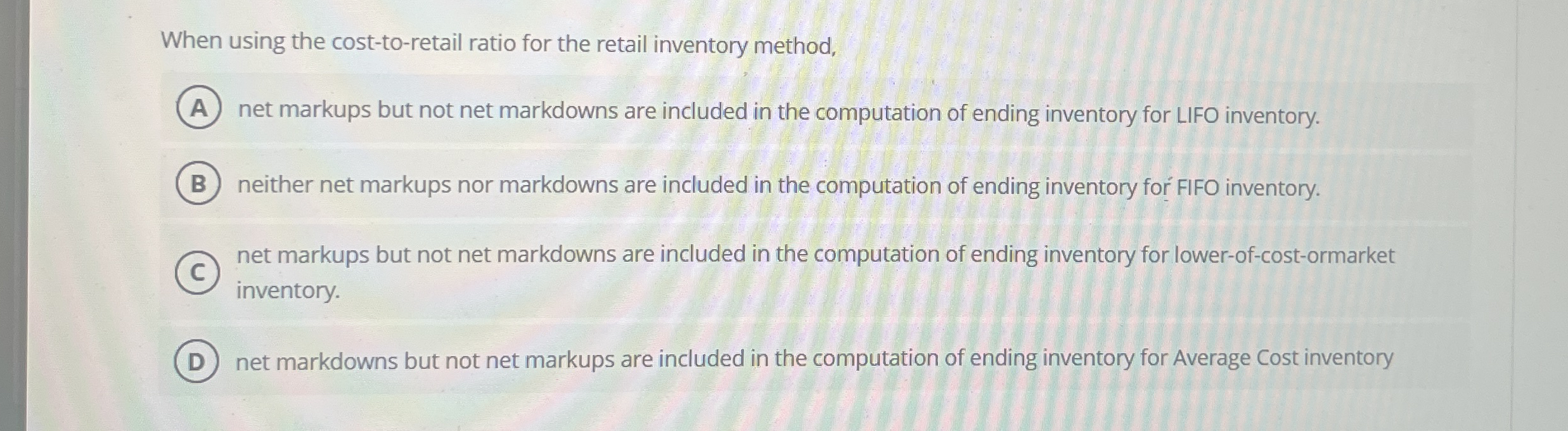 When using the cost - to - retail ratio for the