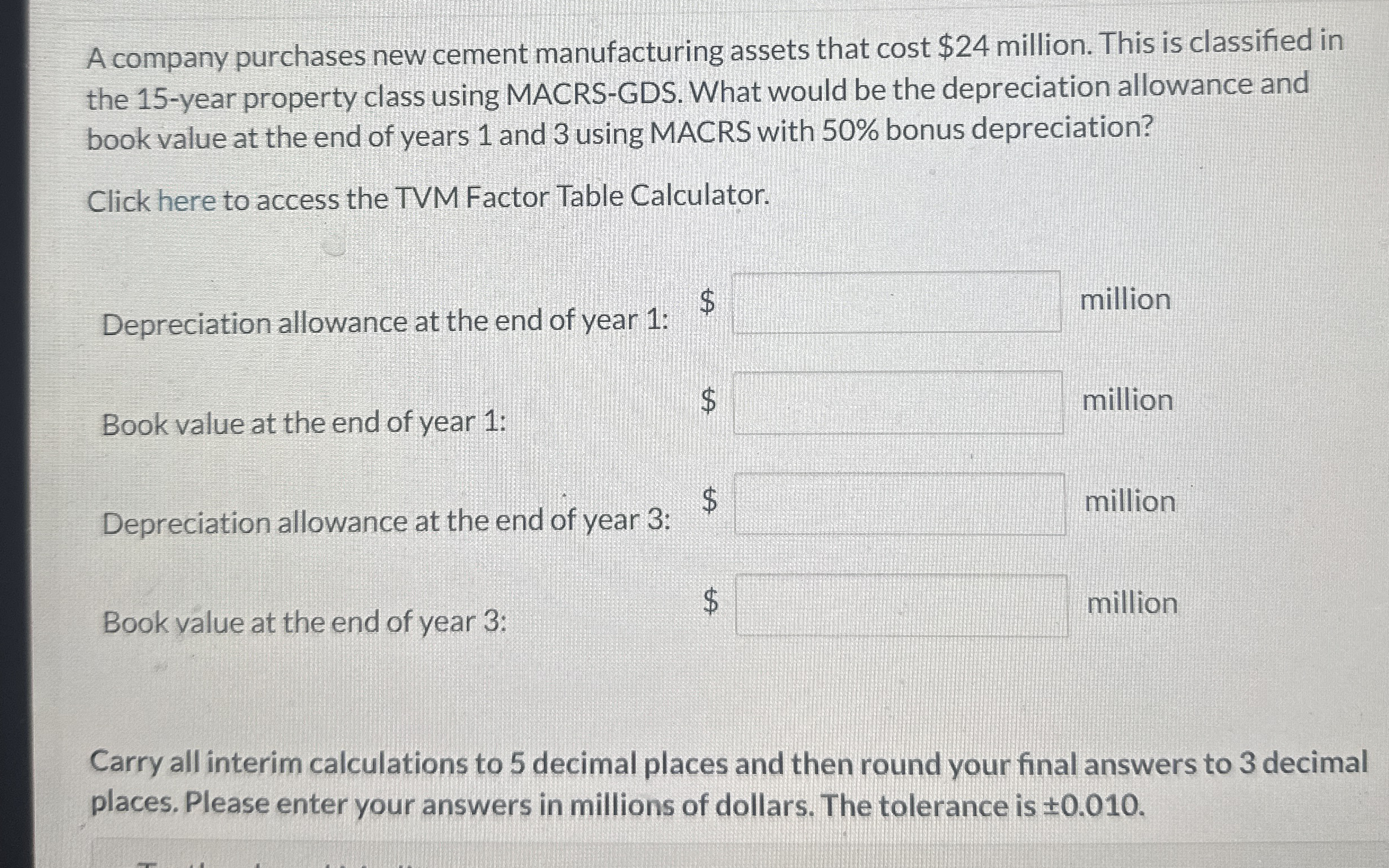 A company purchases new cement manufacturing