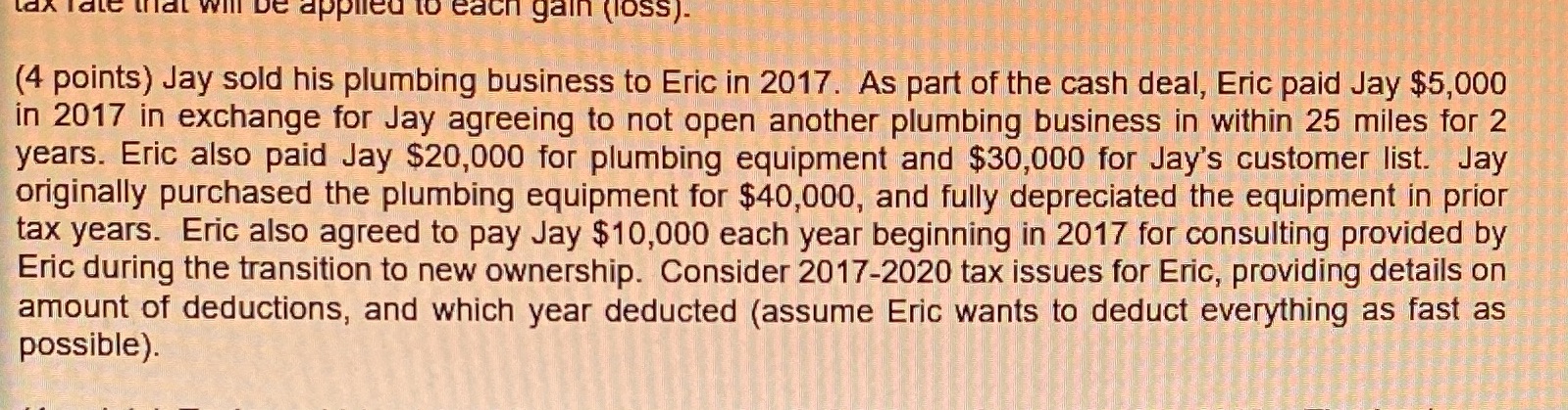 tax late that will be applied to each gain gloss