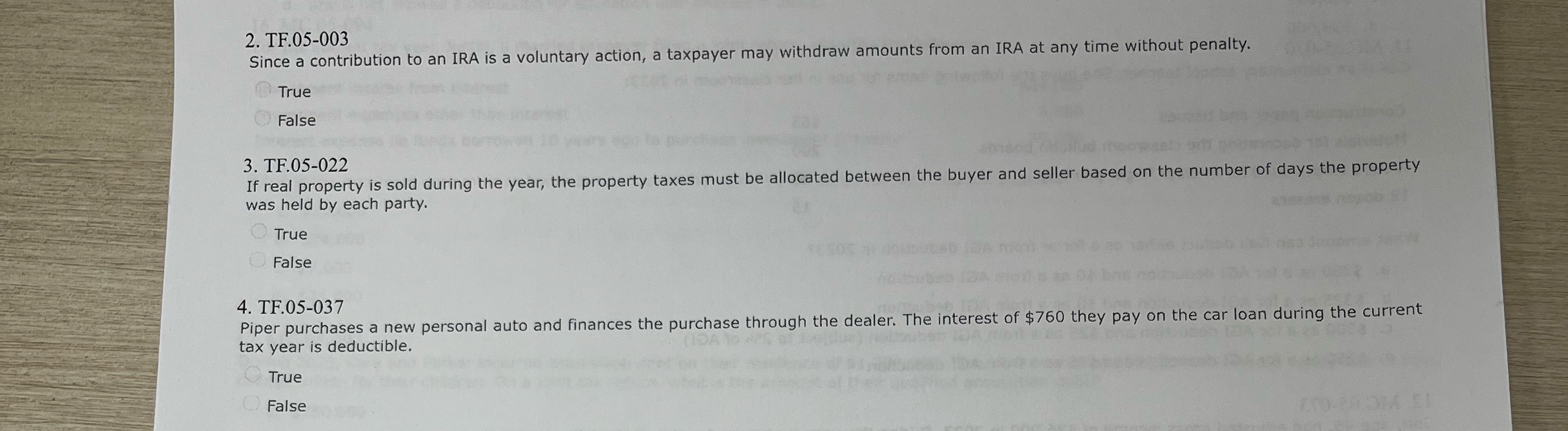 TF . 0 5 - 0 0 3 Since a contribution to an IRA