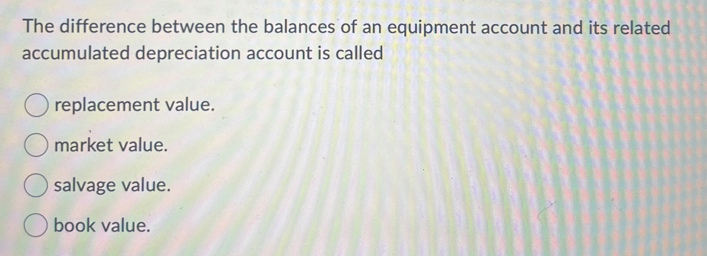 The difference between the balances of an