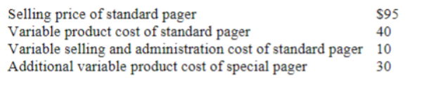 Selling price of standard pager 595 Variable