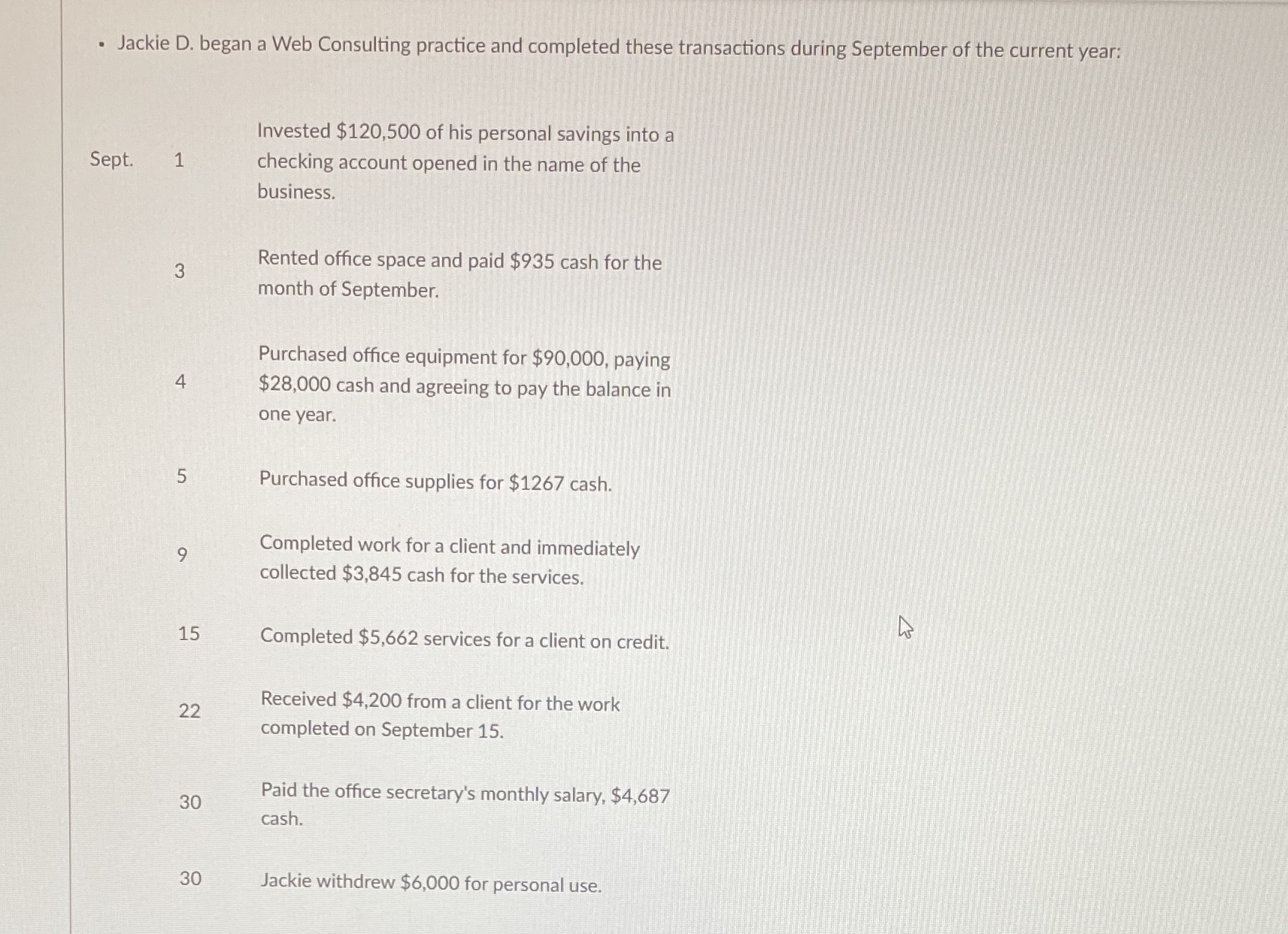 . Jackie D. began a Web Consulting practice and