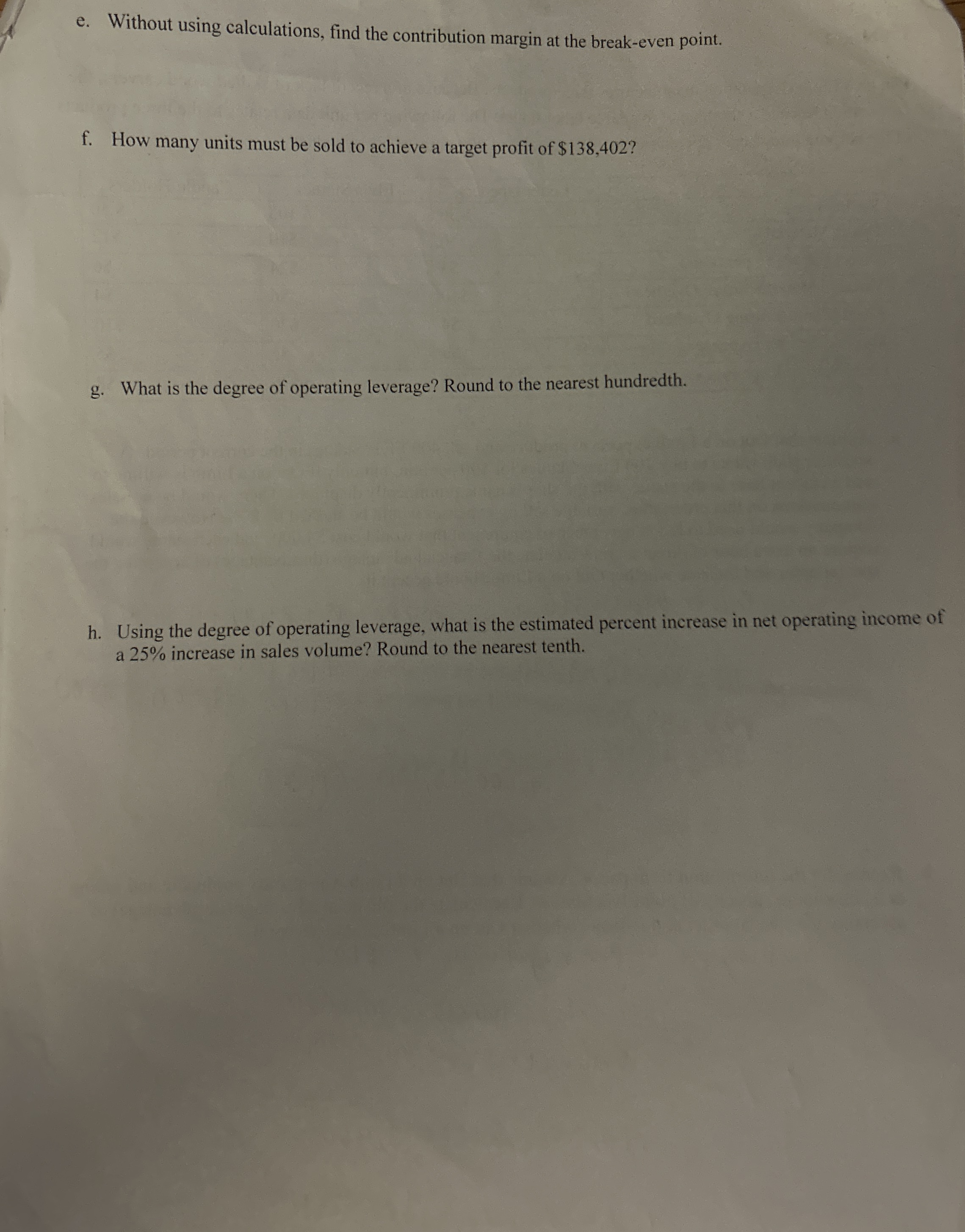 e . Without using calculations, find the