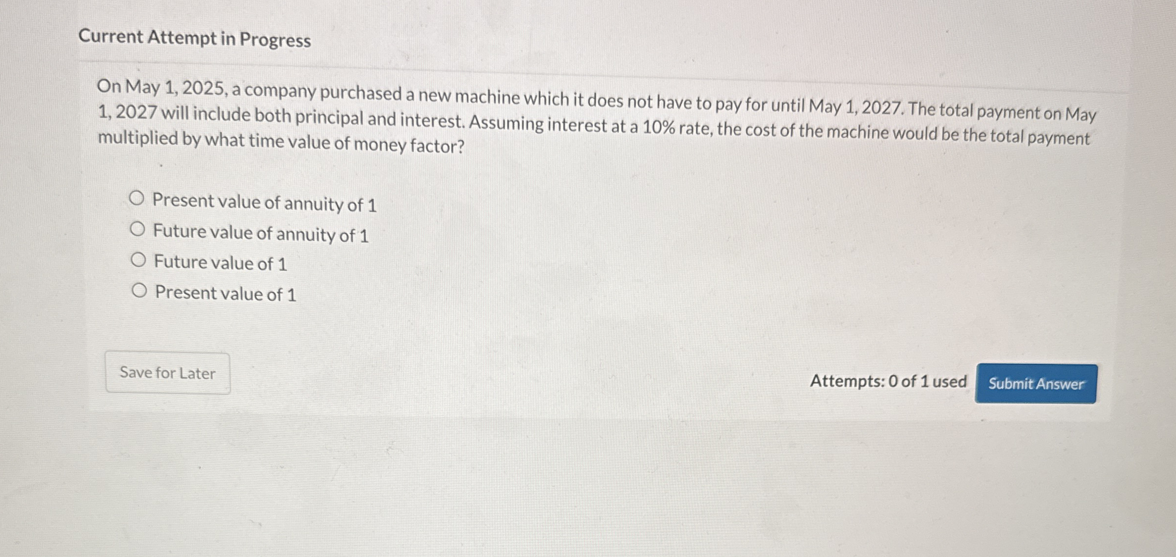 Current Attempt in Progress On May 1 , 2 0 2 5 ,