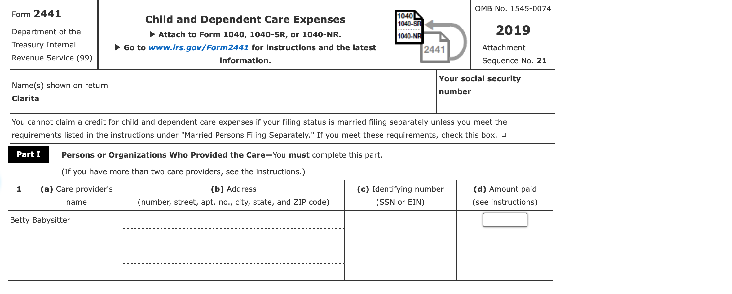 Problem 7-11 Problem 7-11 Child and Dependent