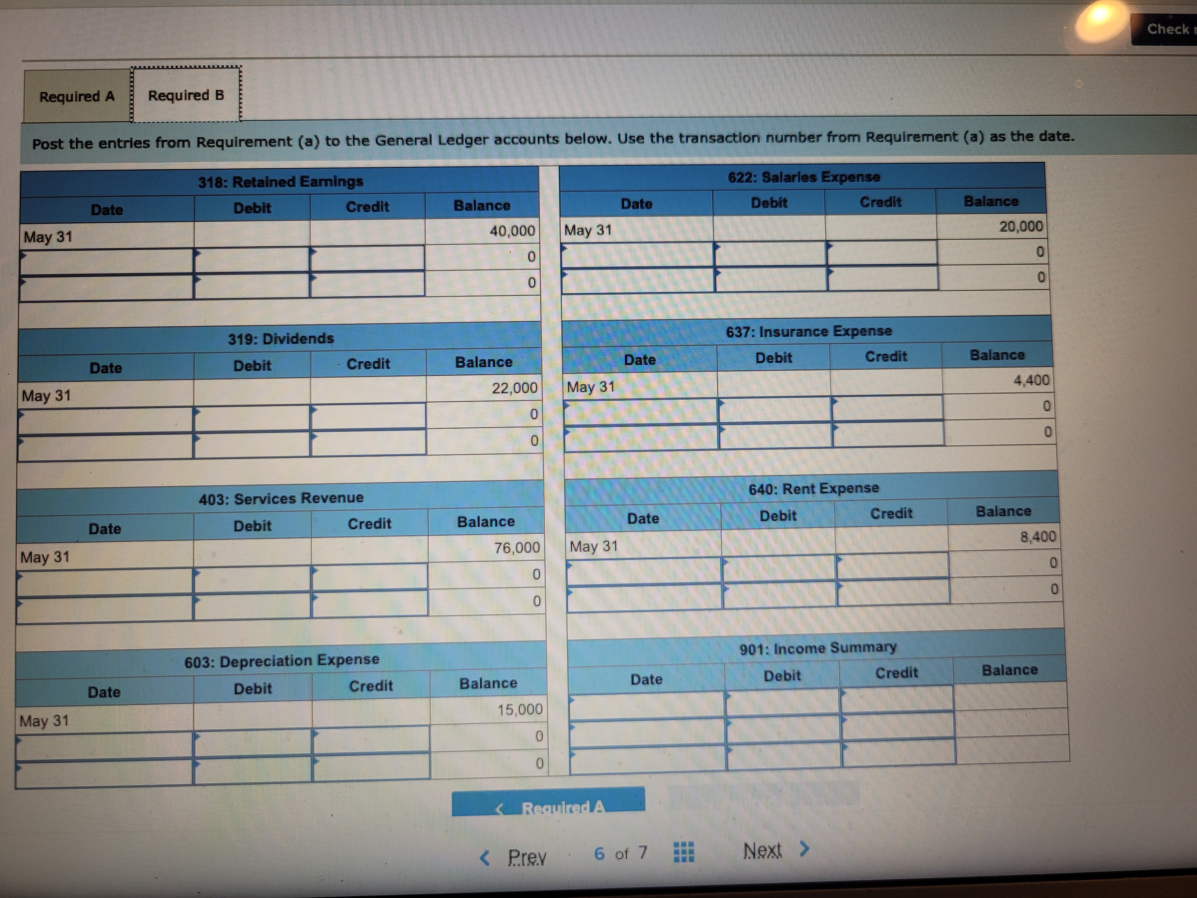 Check Exercise 3-19 (Static) Preparing and