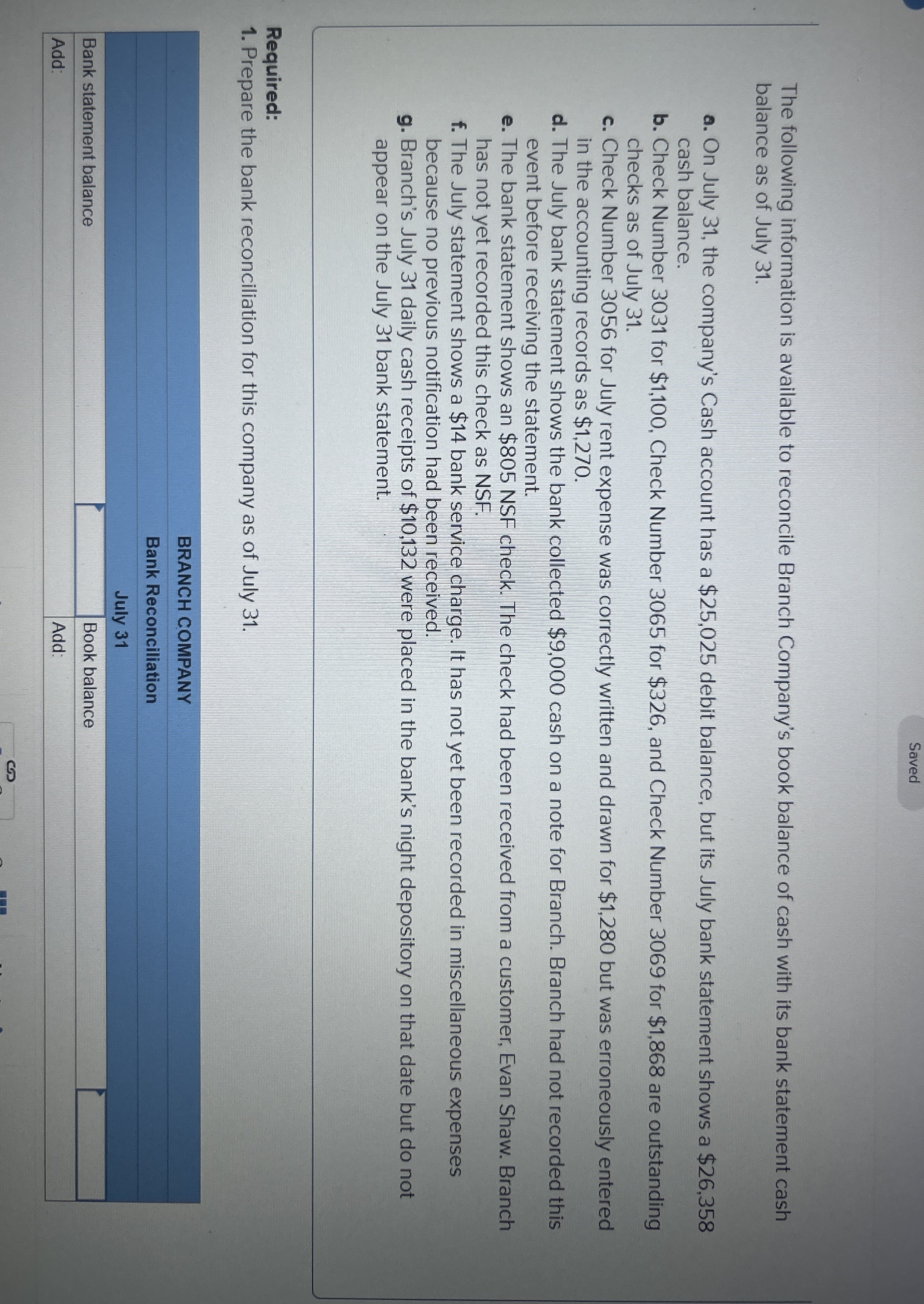 Saved The following information is available to