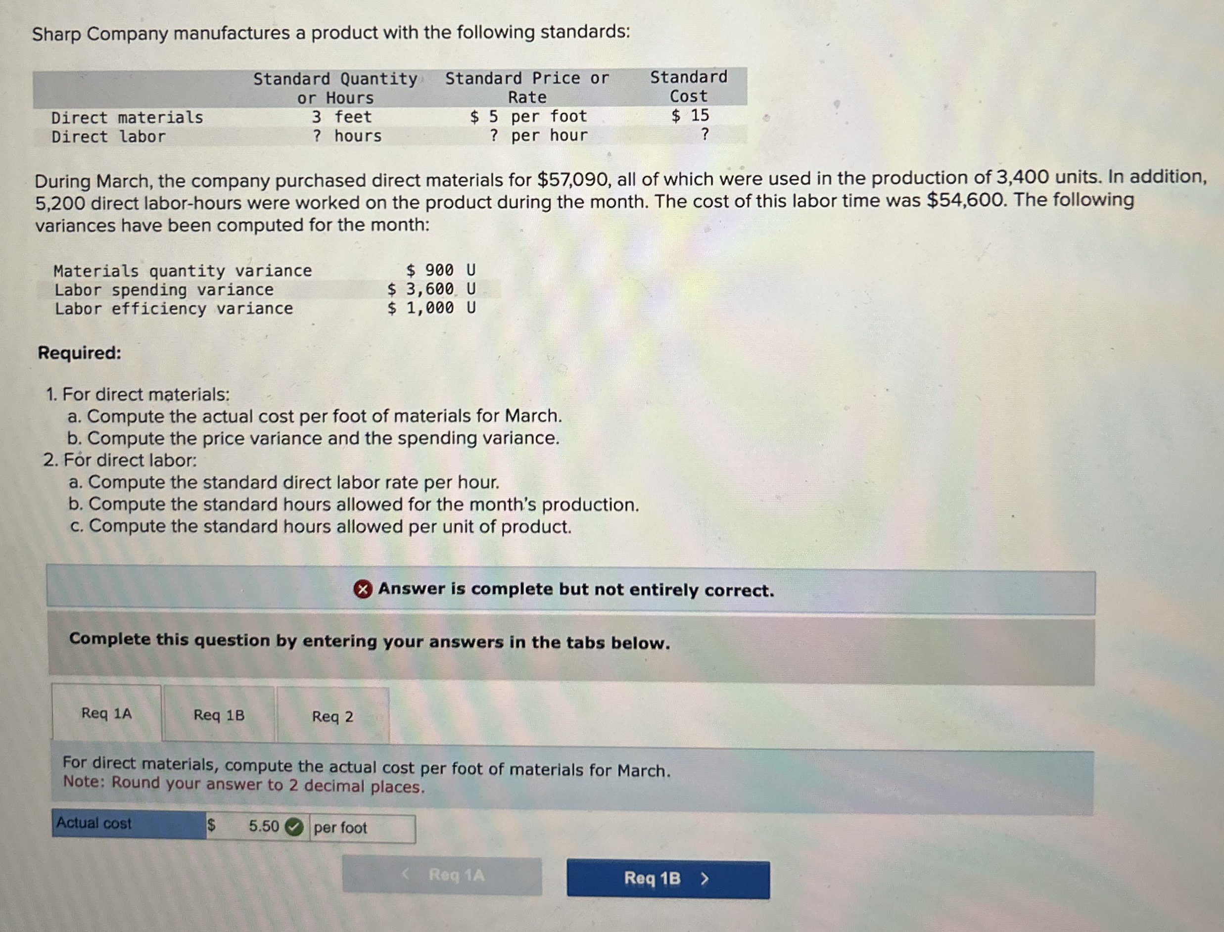 Sharp Company manufactures a product with the