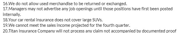 16.We do not allow used merchandise to be