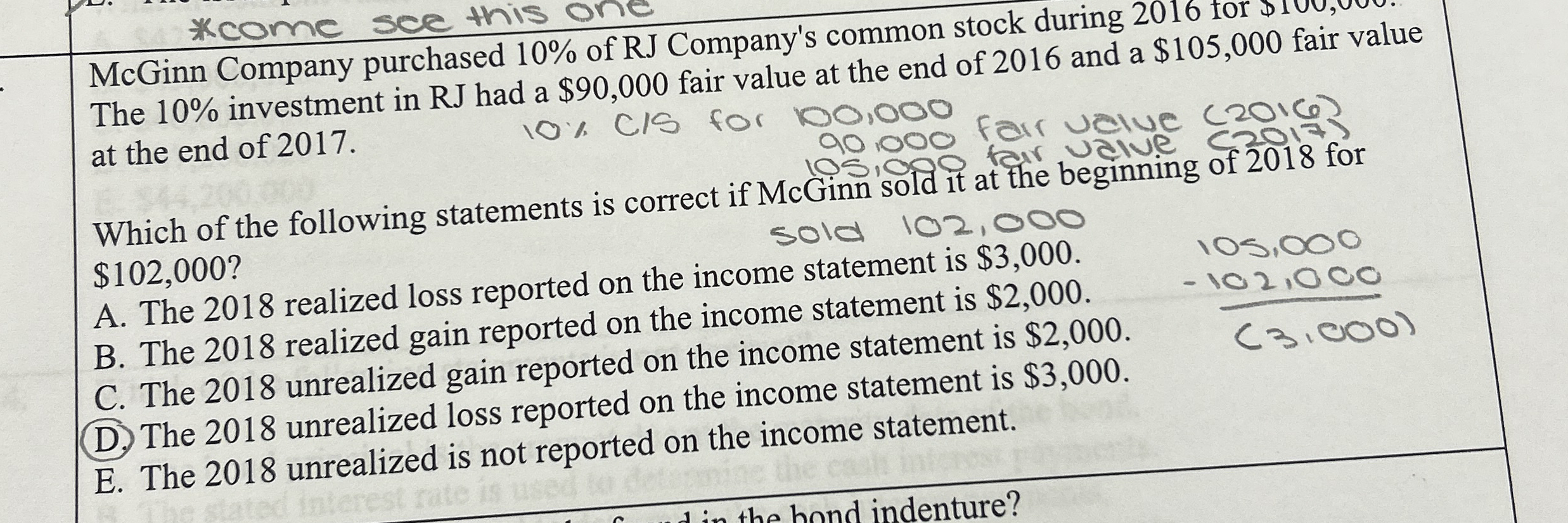 McGinn Company purchased 1 0 % of RJ Company's