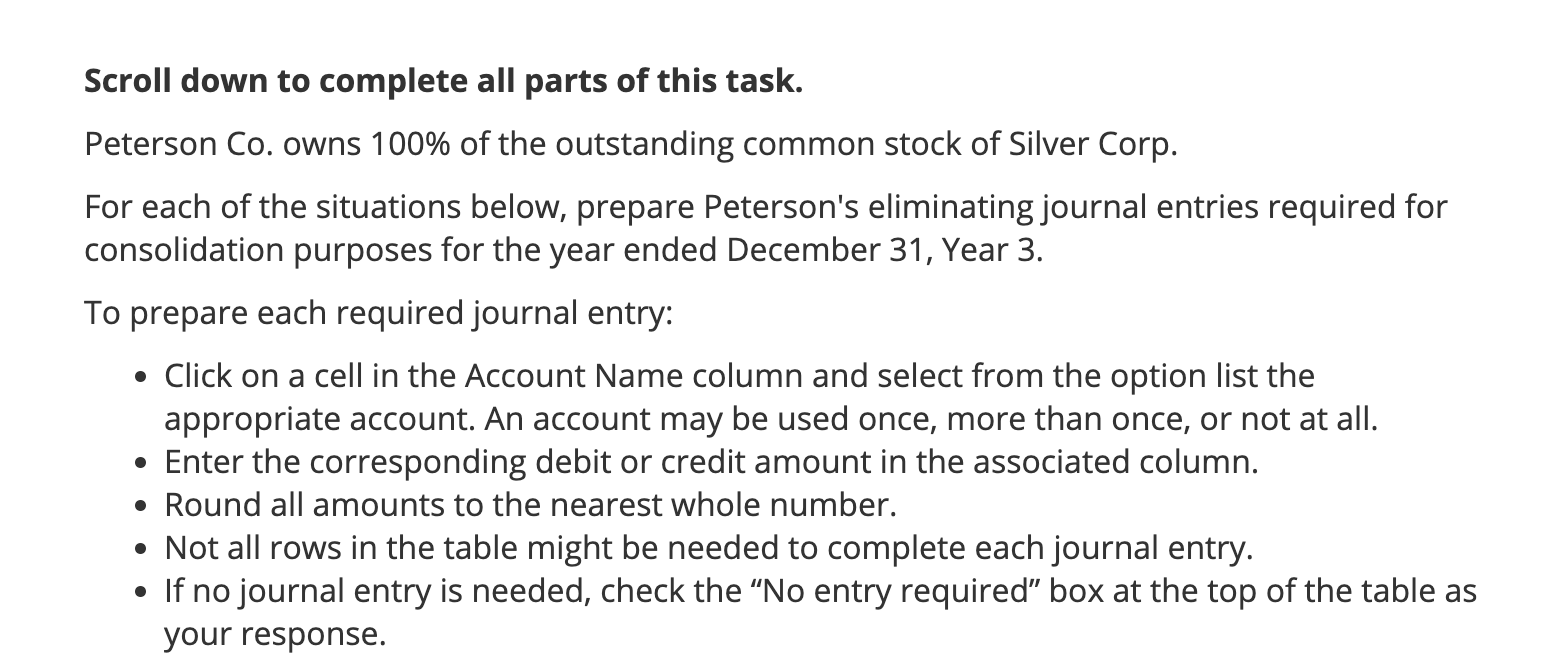 Scroll down to complete all parts of this task.