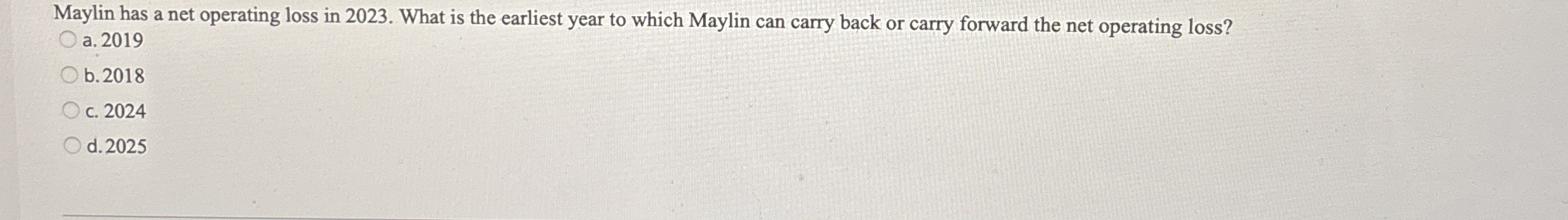 Maylin has a net operating loss in 2 0 2 3 . What