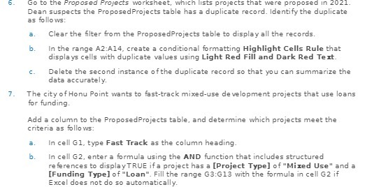 Go to the Proposed Projects worksheet, which