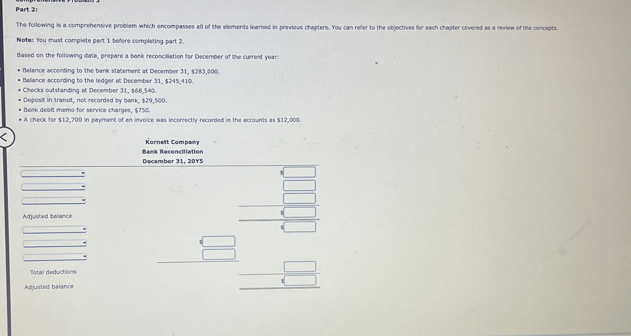 Part 2 : Note: You must complete part 1 before