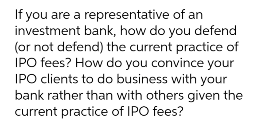 1 If you are a representative of an investment