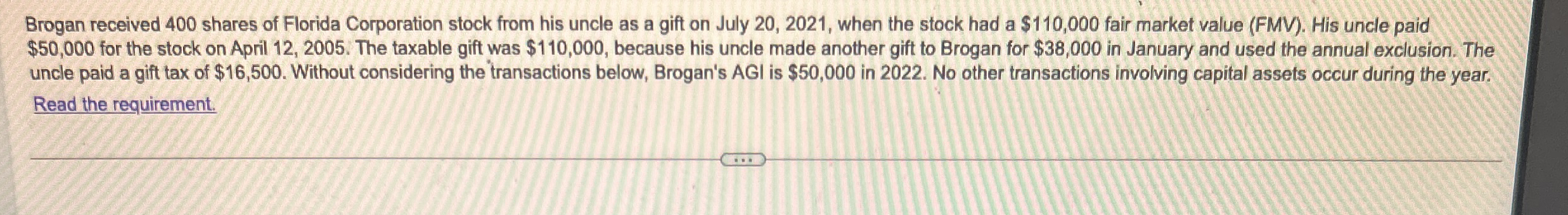 Brogan received 4 0 0 shares of Florida