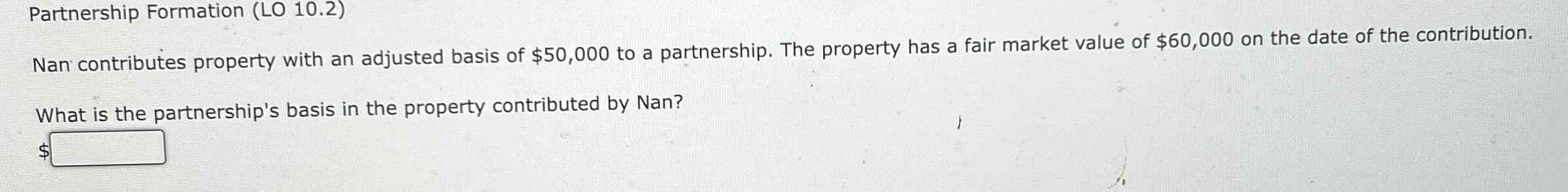 Partnership Formation ( LO 1 0 . 2 ) Nan