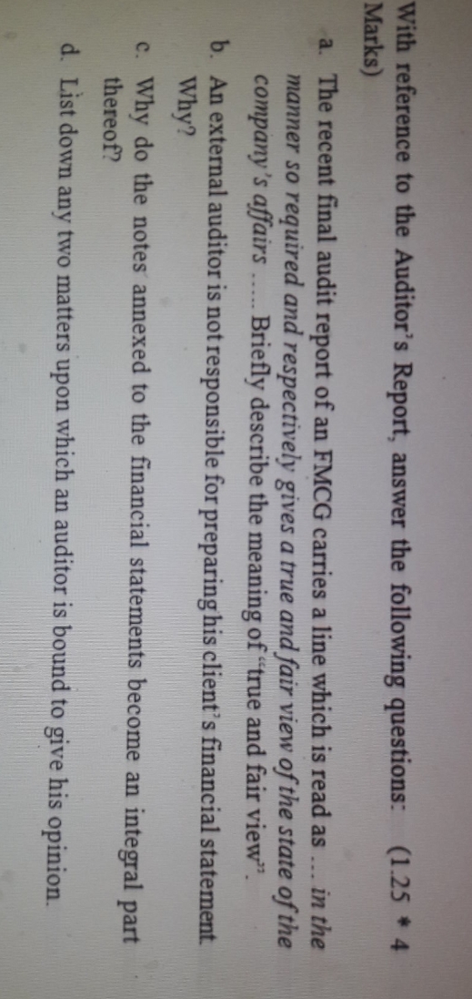 this is auditing question please give me best