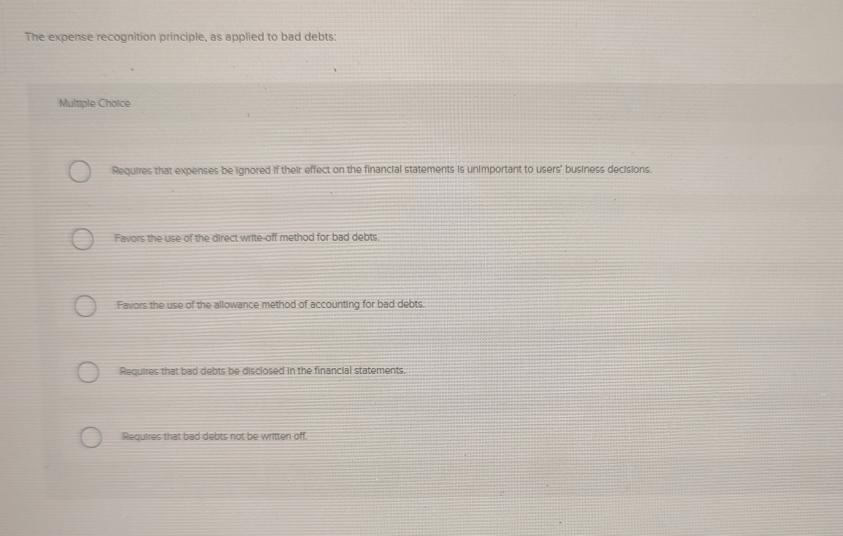 The expense recognition principle, as applied to