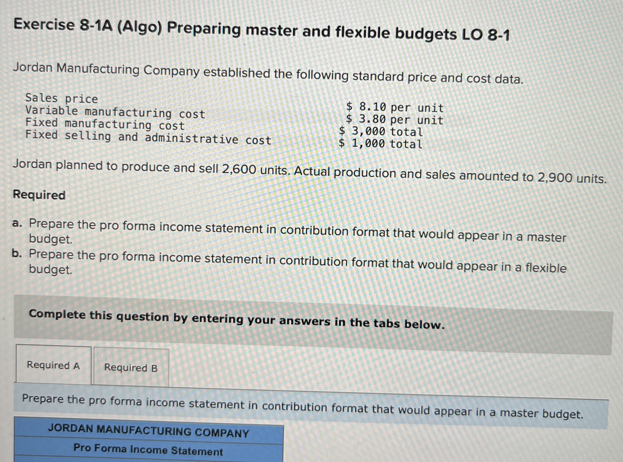 Exercise 8 - 1 A ( Algo ) Preparing master and