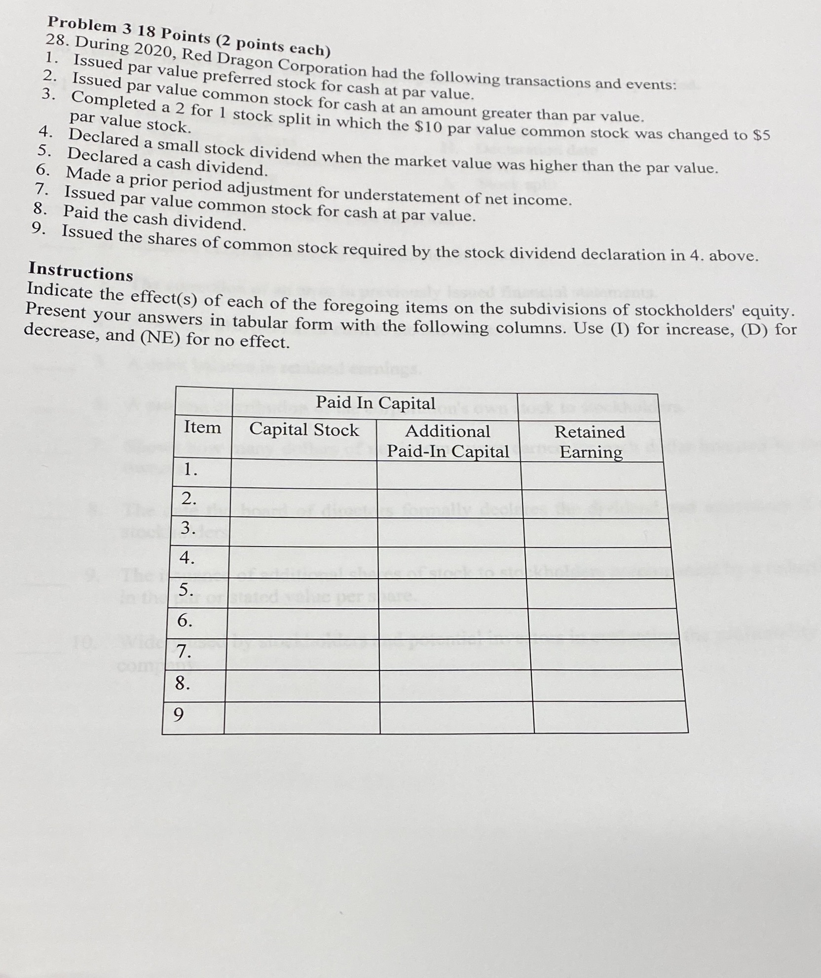 Problem solve question Problem 3 18 Points (2