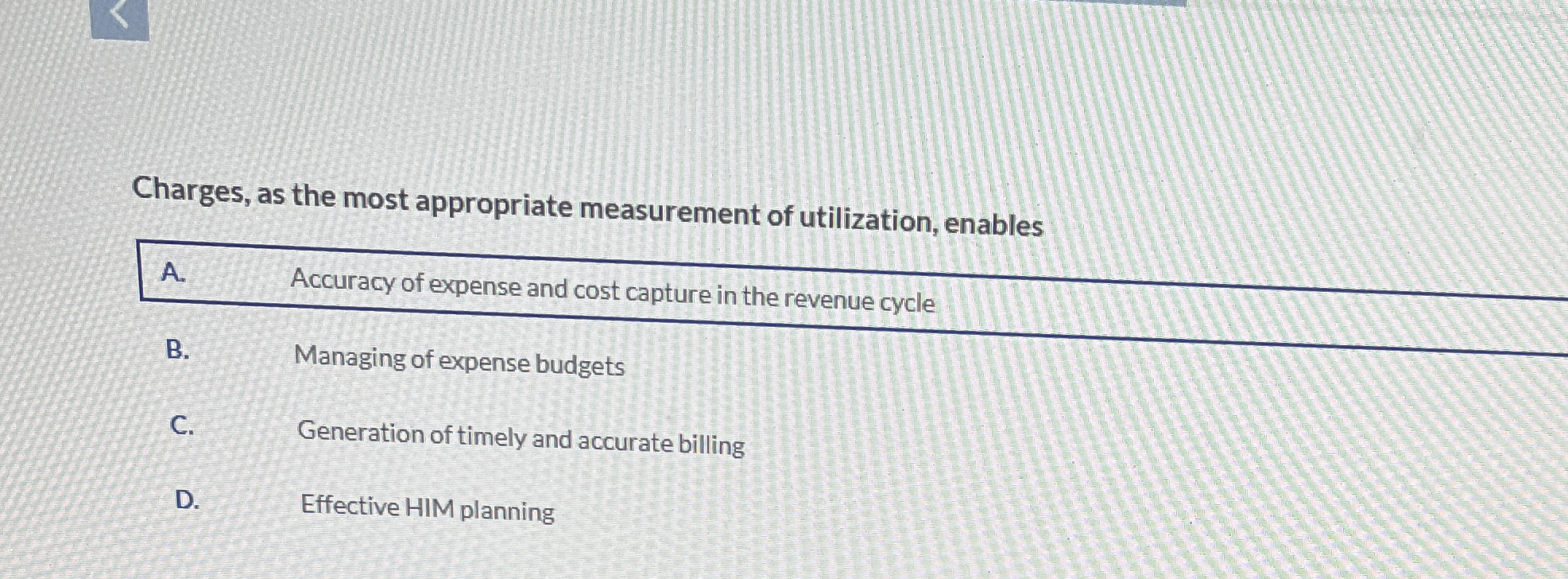 Charges, as the most appropriate measurement of