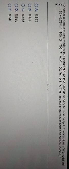 Consider a simple macro model with a constant