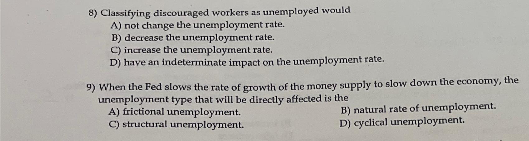 Classifying discouraged workers as unemployed