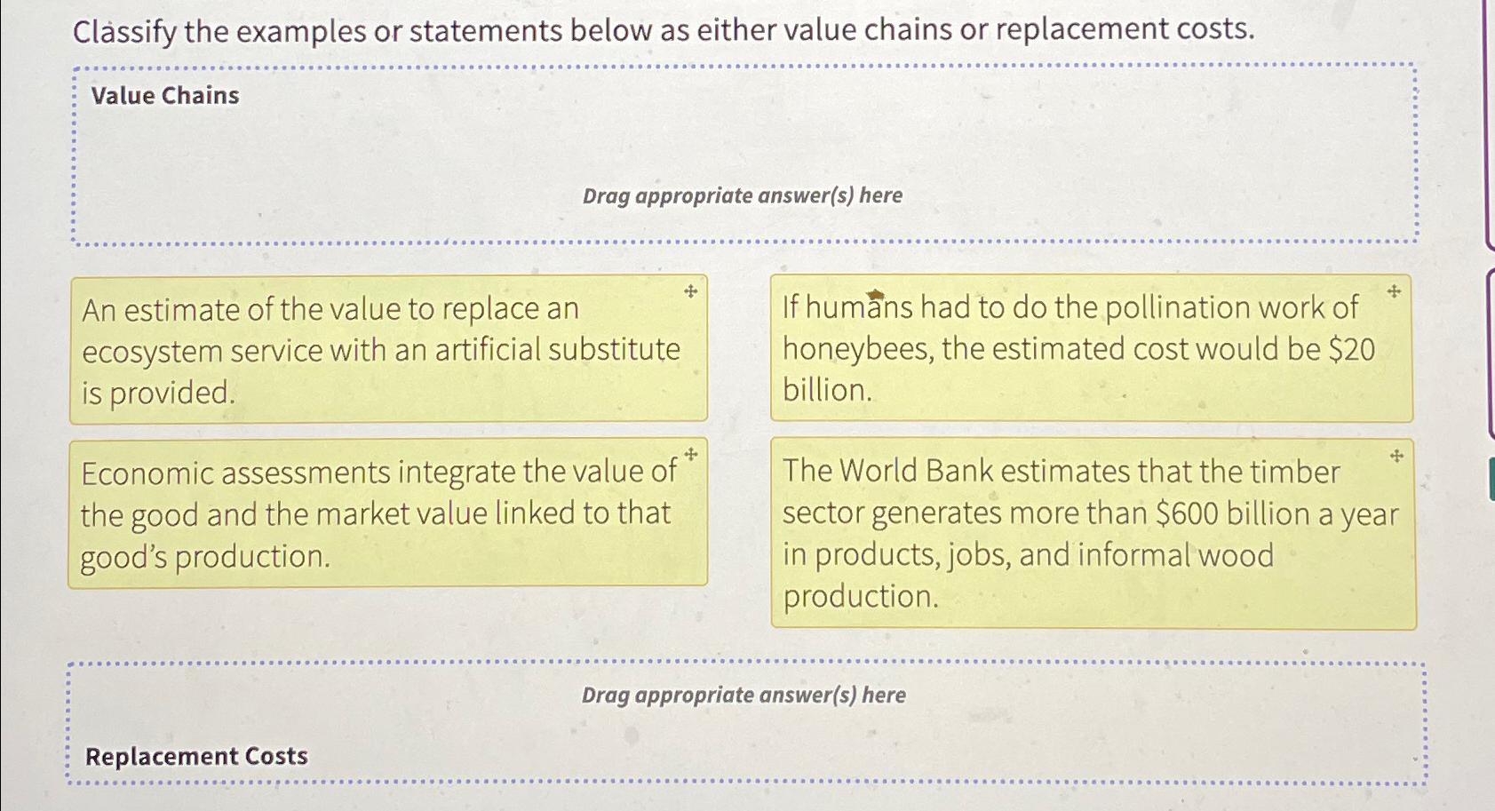 Classify the examples or statements below as