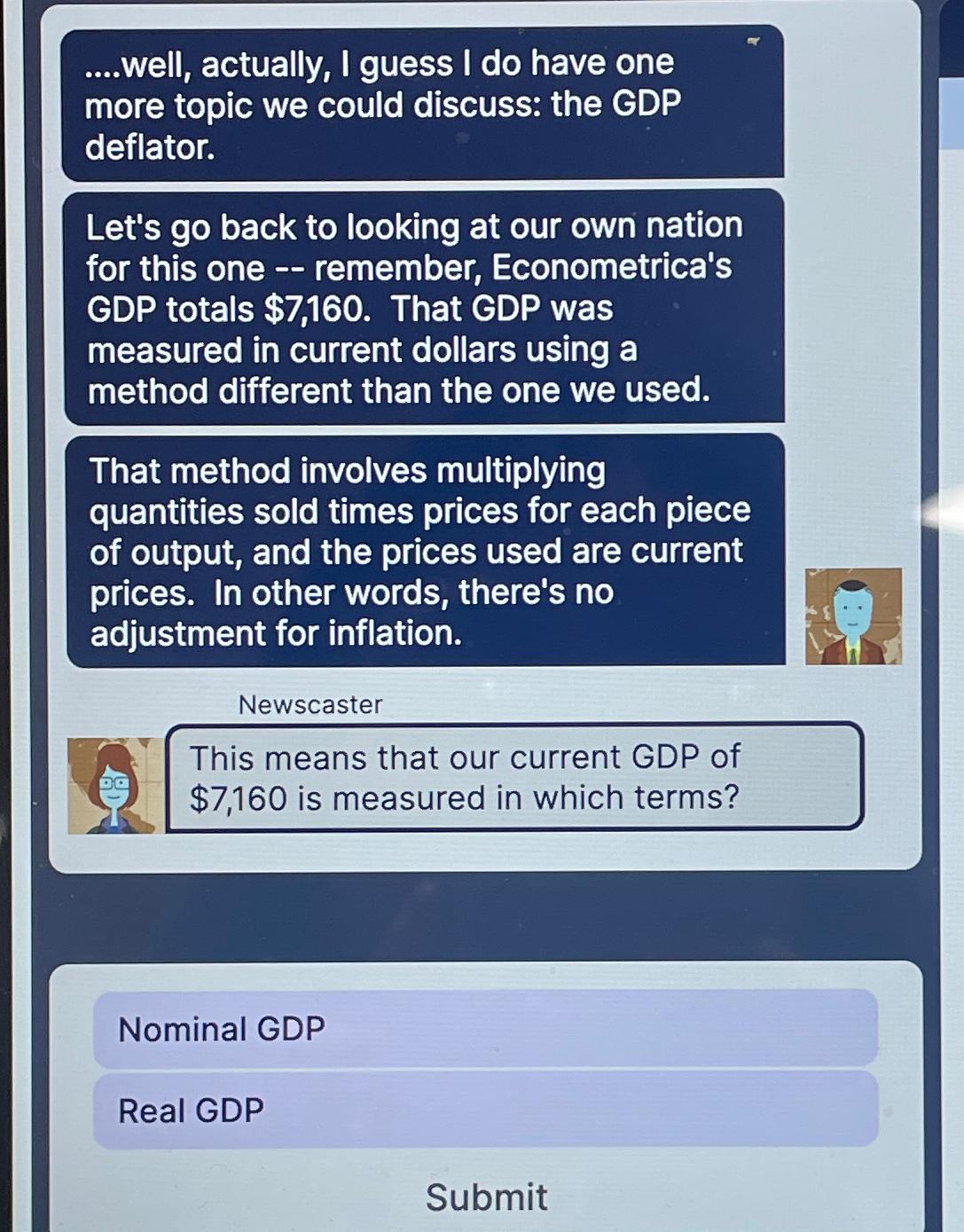 . . . . well, actually, I guess I do have one