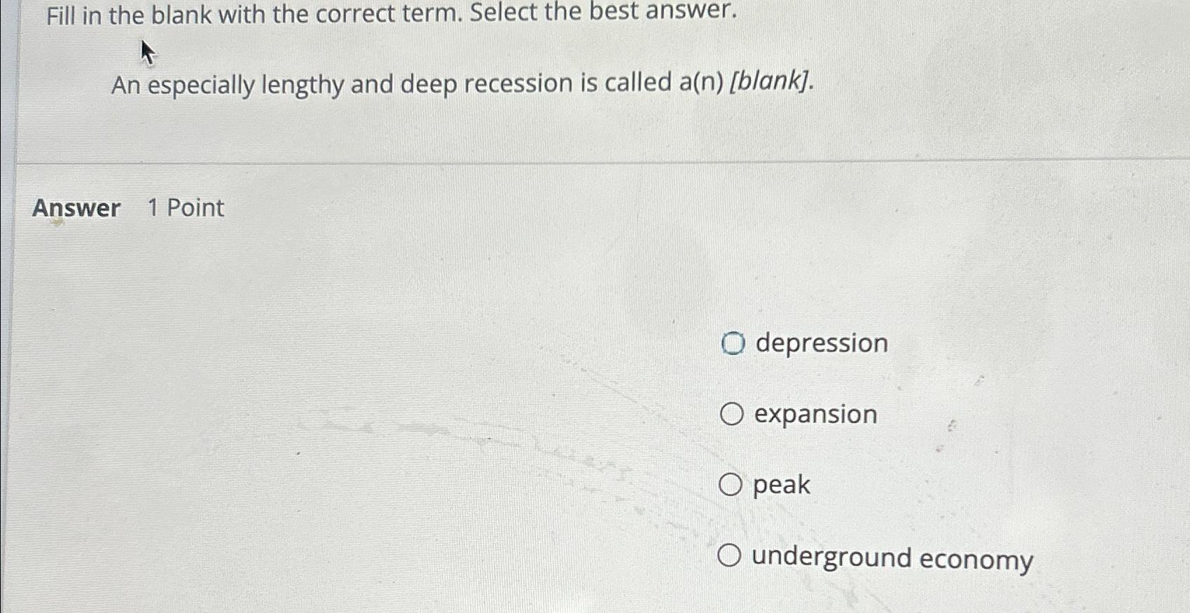 Fill in the blank with the correct term. Select