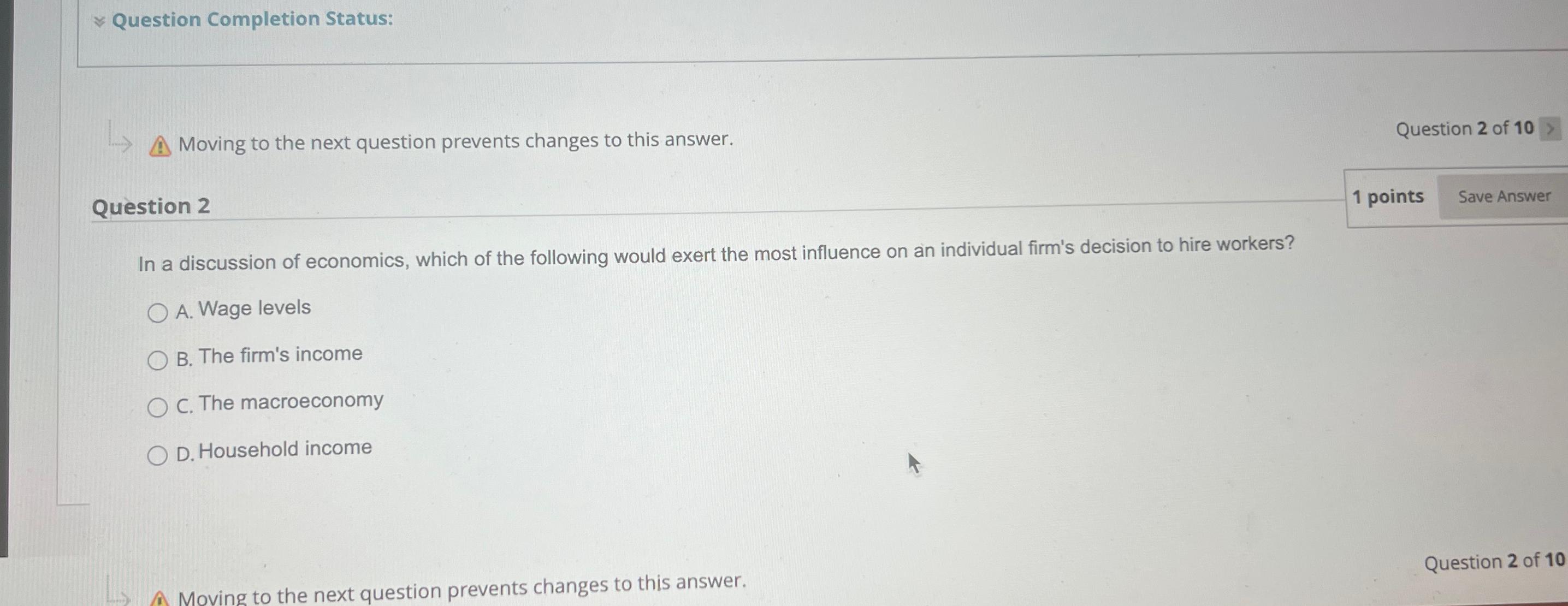 Question Completion Status: Moving to the next