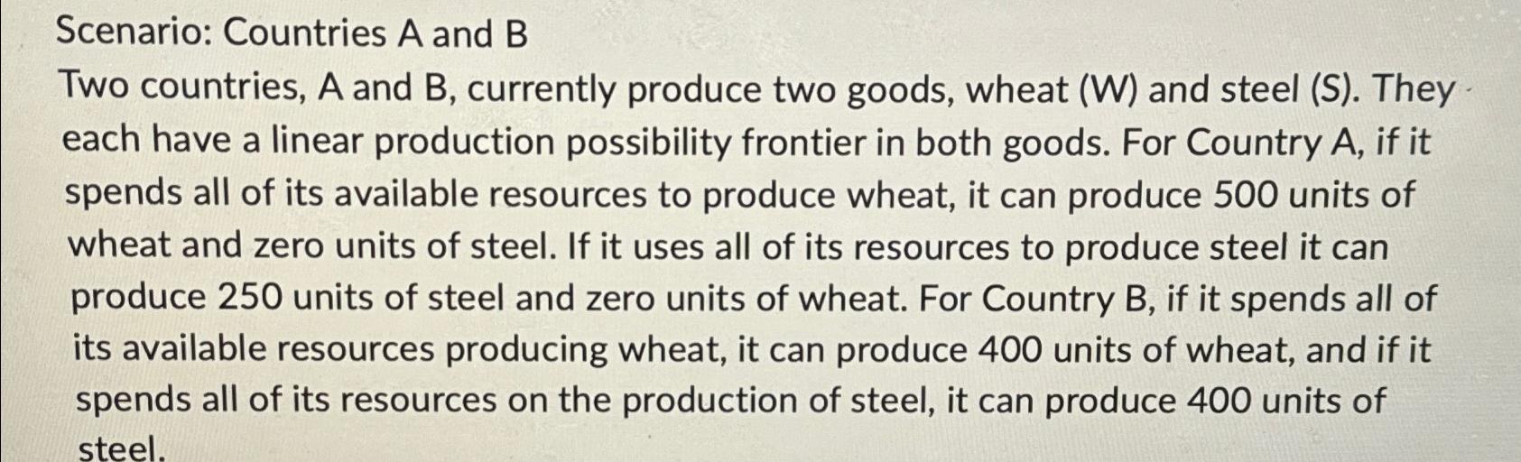 Scenario: Countries A and B Two countries, A and