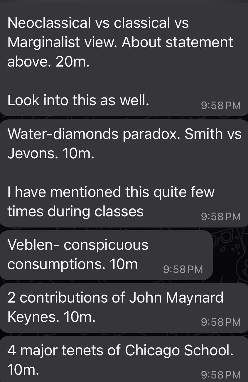 Neoclassical vs classical vs Marginalist view.