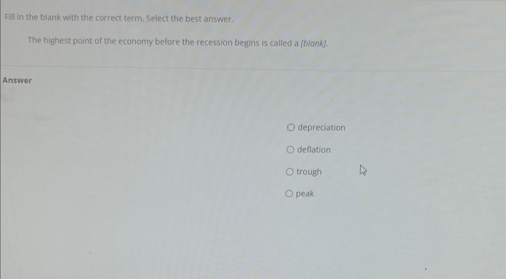 Fill in the blank with the correct term. Select