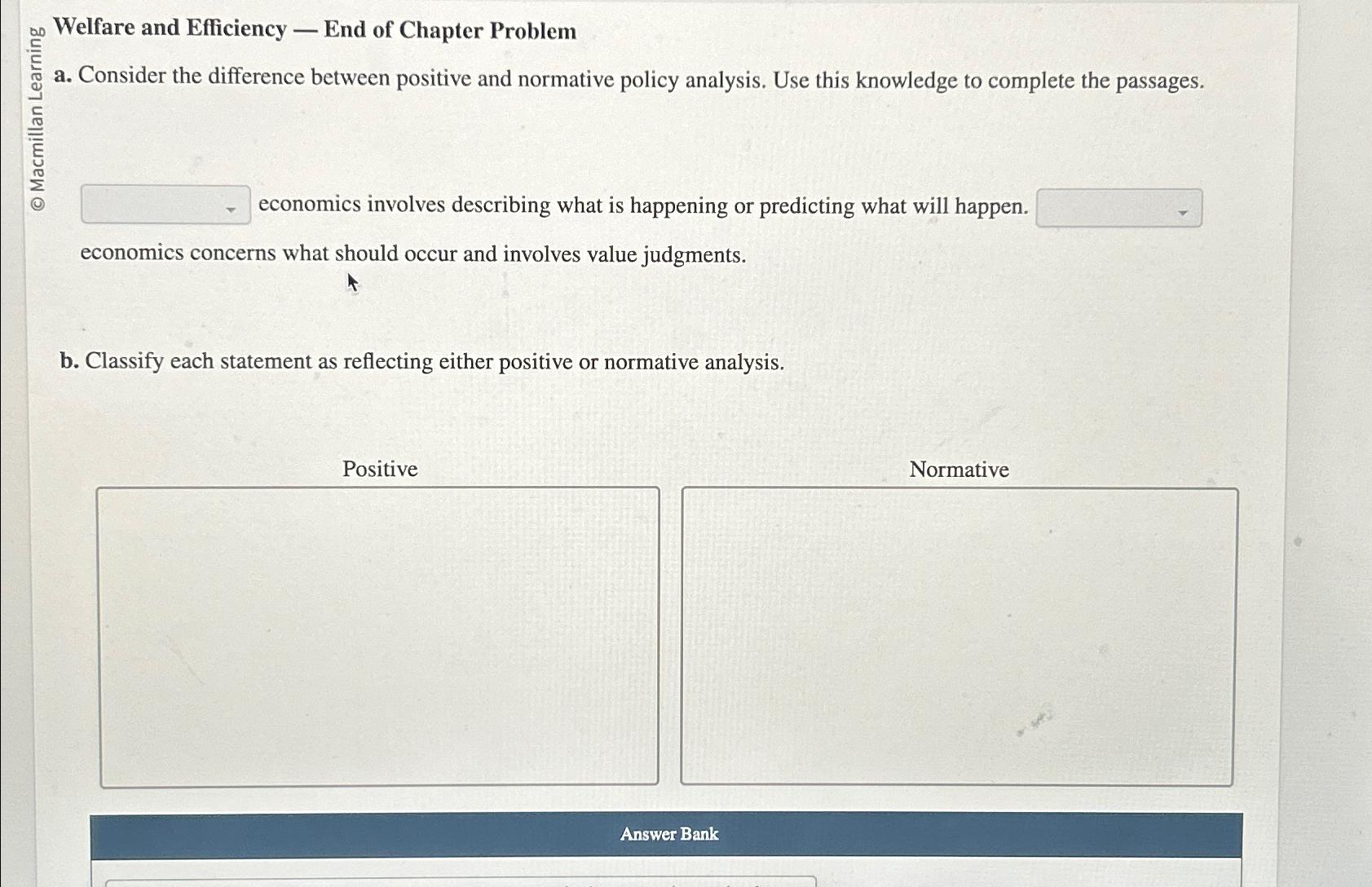 Welfare and Efficiency - End of Chapter Problem a
