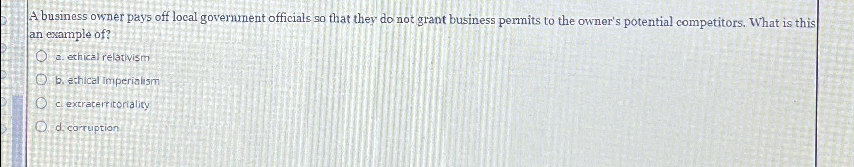 A business owner pays off local government