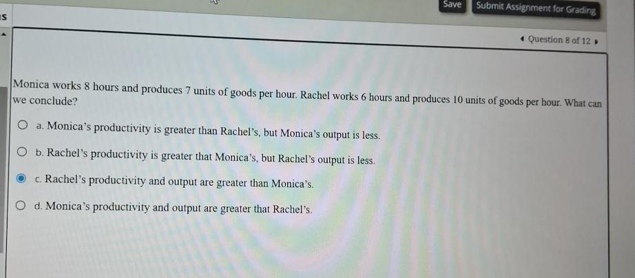 Save Submit Assignment for Grading Question 8 of