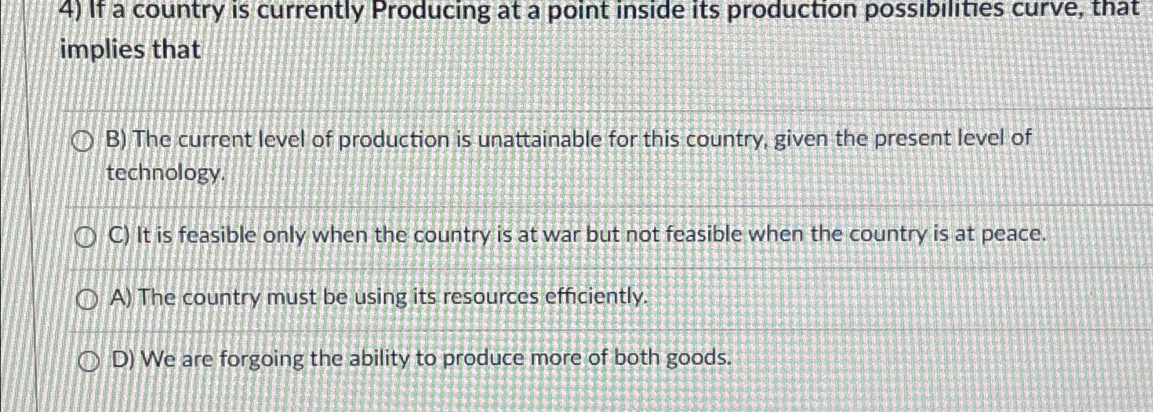 If a country is currently Producing at a point