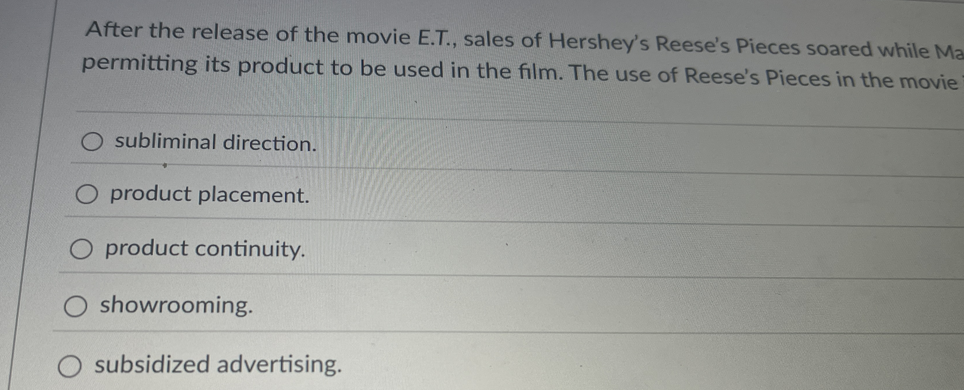 After the release of the movie E . T . , sales of