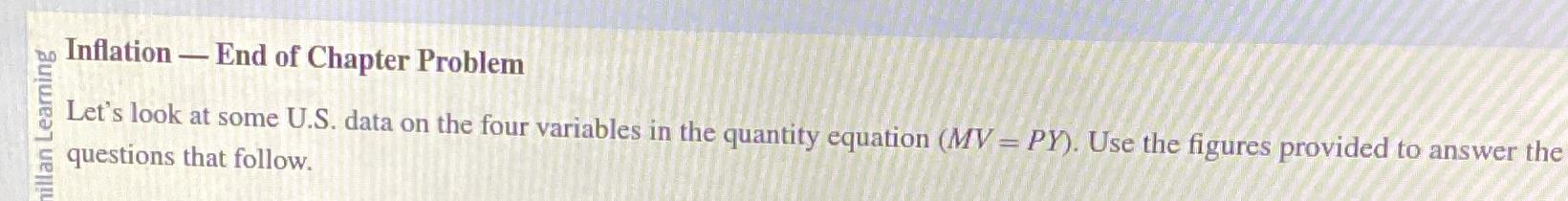 Inflation - End of Chapter Problem Let's look at
