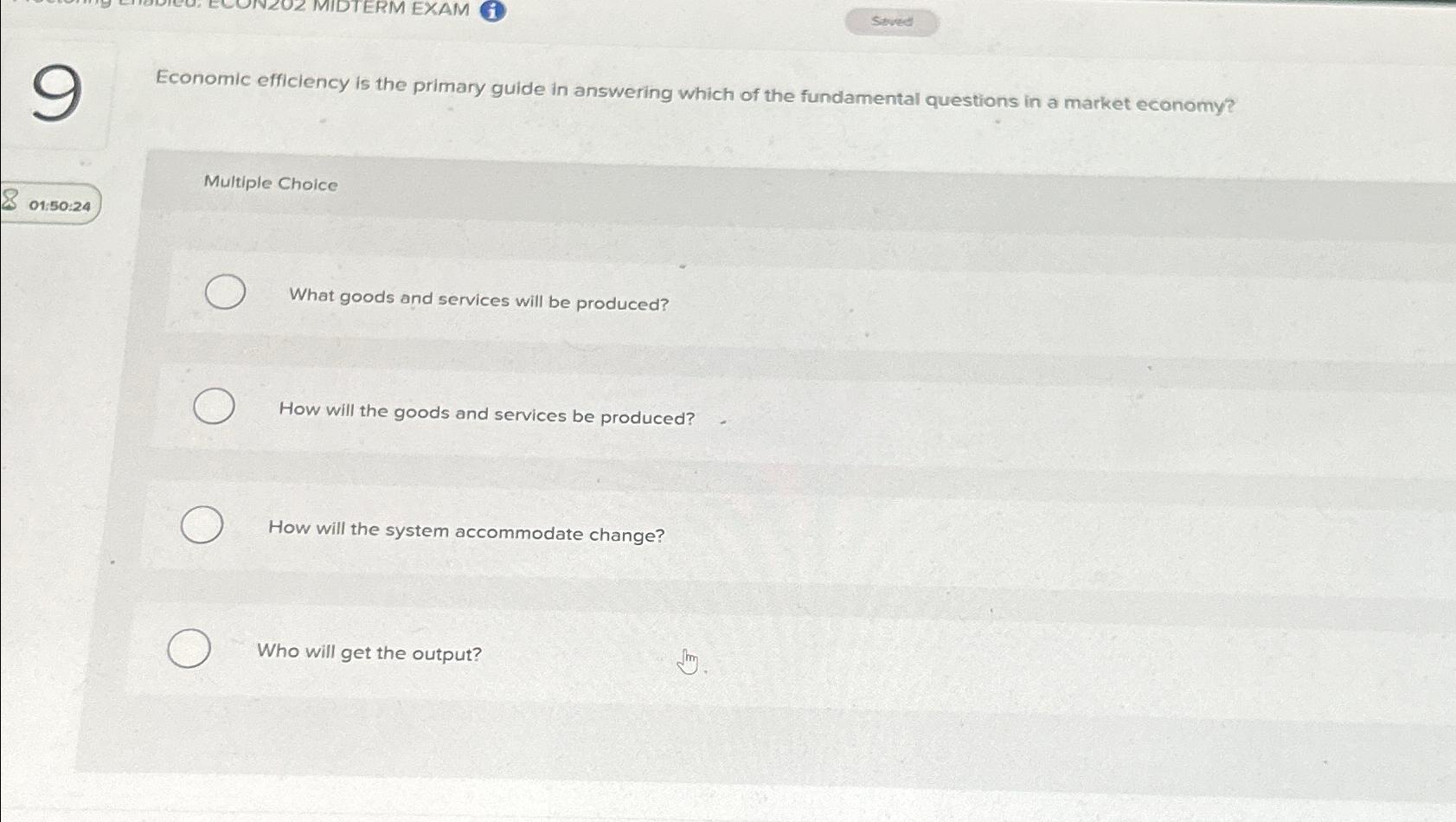 Sived Economic efficiency is the primary guide in