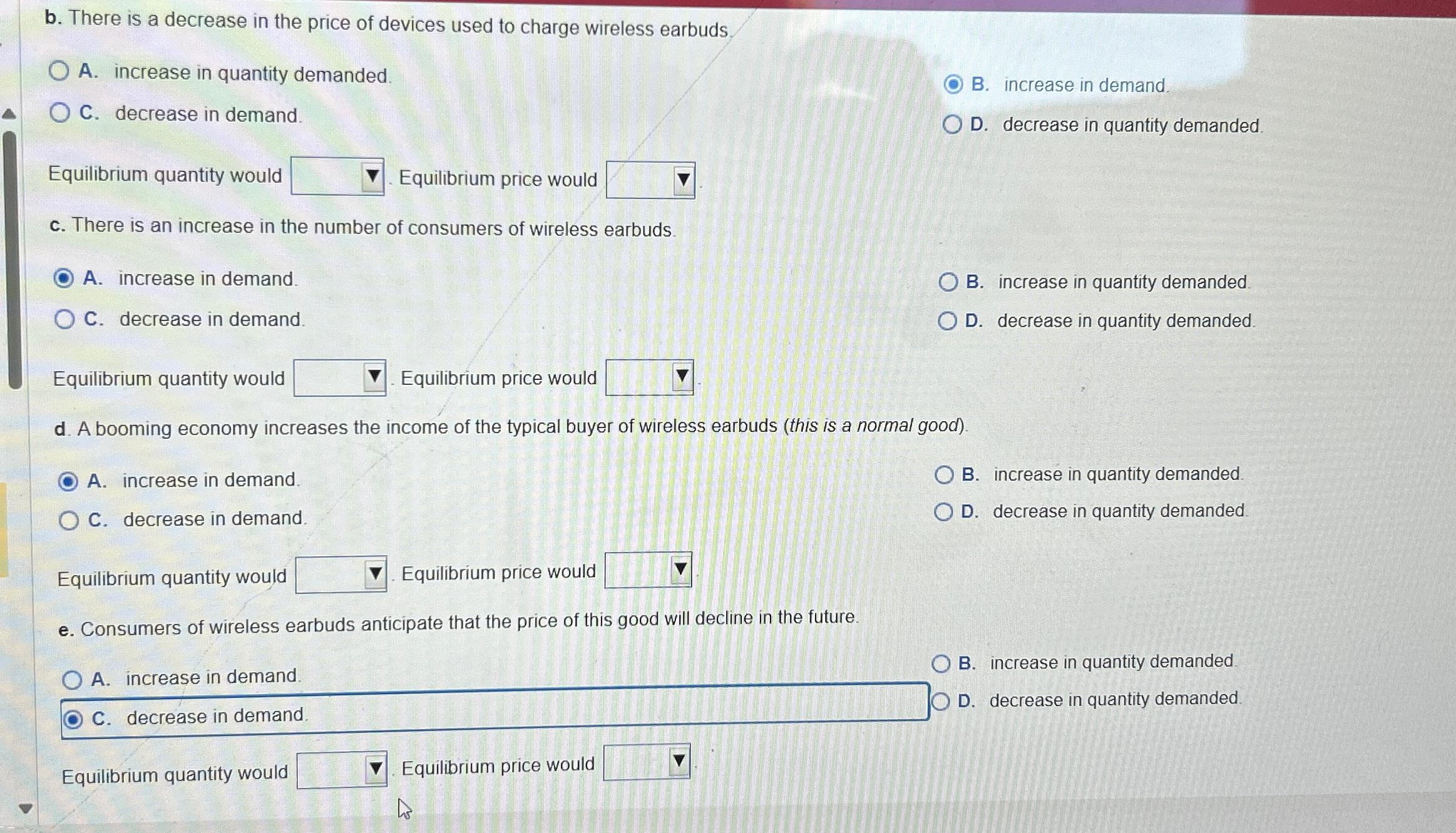 b . There is a decrease in the price of devices