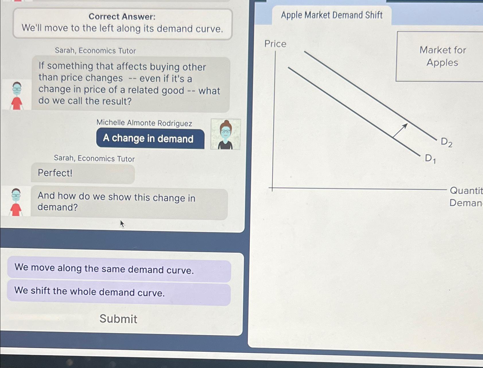 Correct Answer: We'll move to the left along its