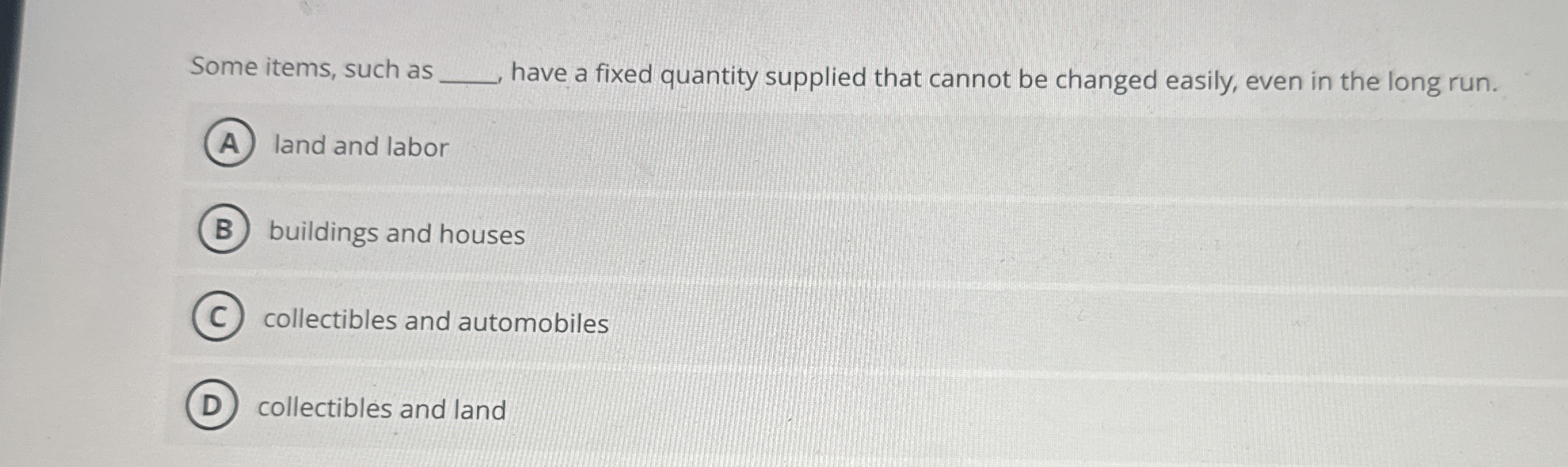 Some items, such as have a fixed quantity