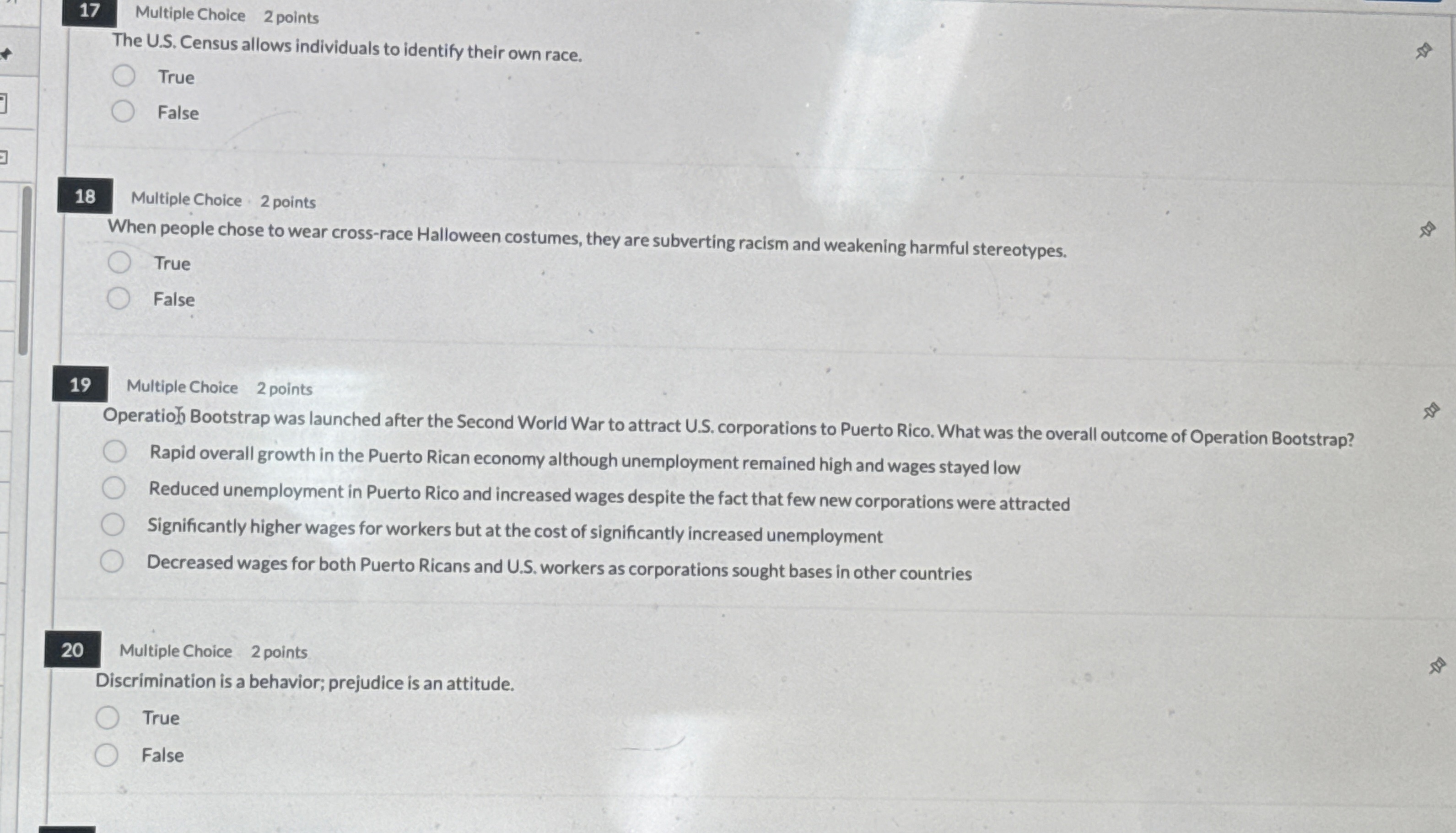1 7 Multiple Choice 2 points The U . S . Census