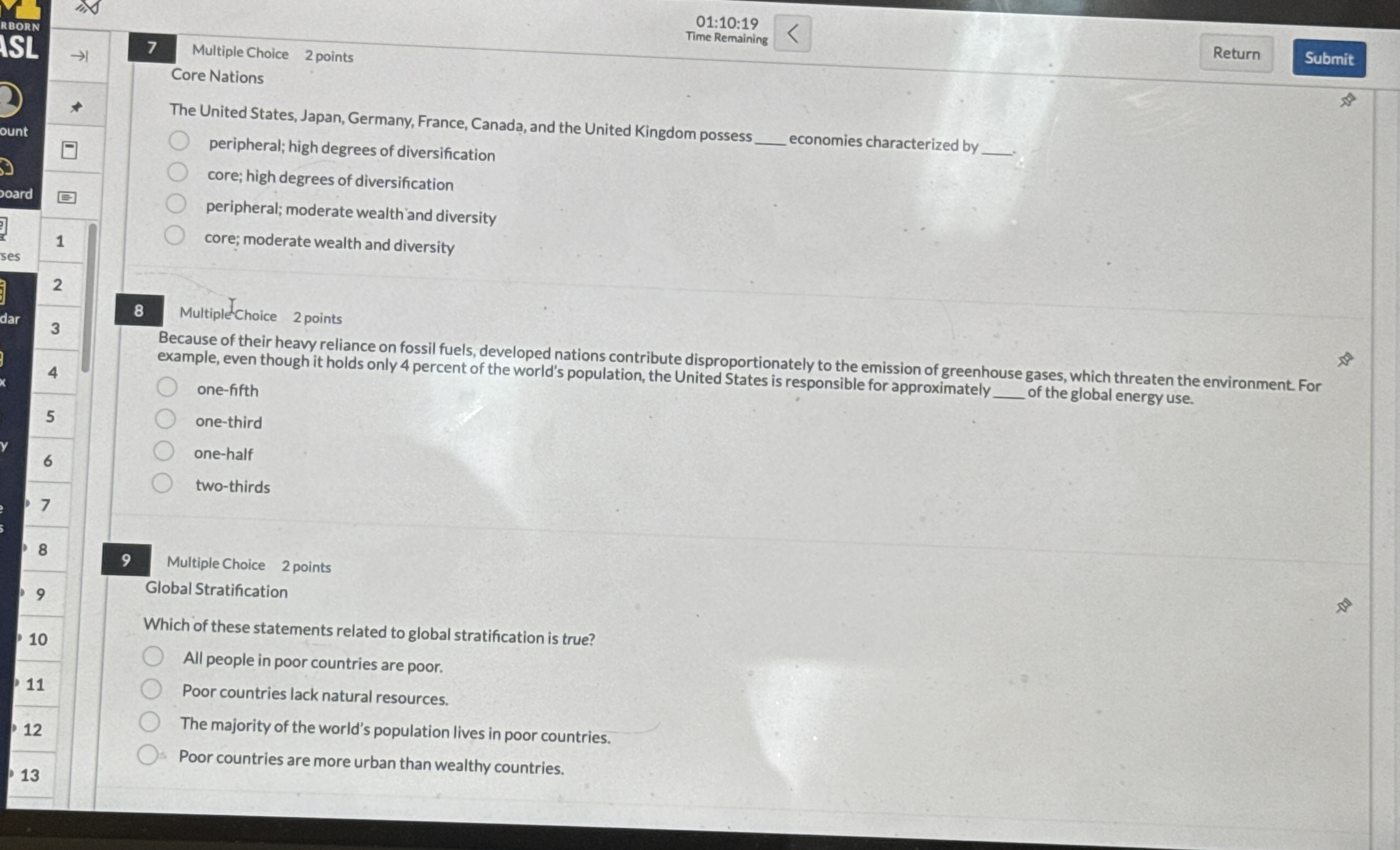 0 1 : 1 0 : 1 9 Time Remaining 7 Multiple Choice