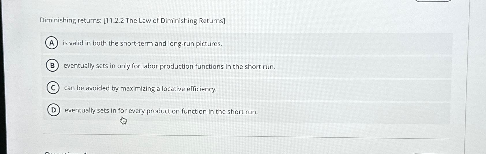Diminishing returns: [ 1 1 . 2 . 2 The Law of